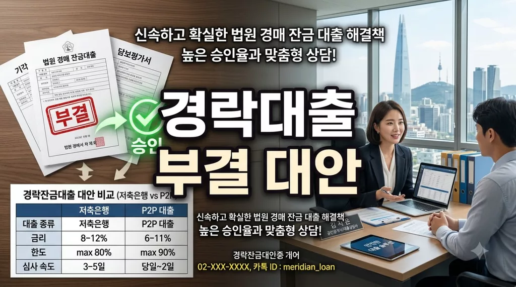 1금융권 경락잔금대출 부결 시 대안: 저축은행 및 P2P 대출 장단점