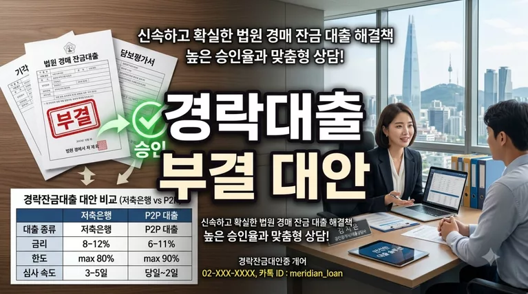 1금융권 경락잔금대출 부결 시 대안: 저축은행 및 P2P 대출 장단점
