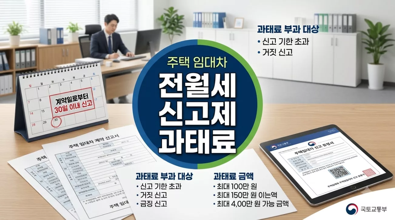 주택 임대차 전월세 신고제: 30일 내 미신고 과태료와 확정일자 자동 부여