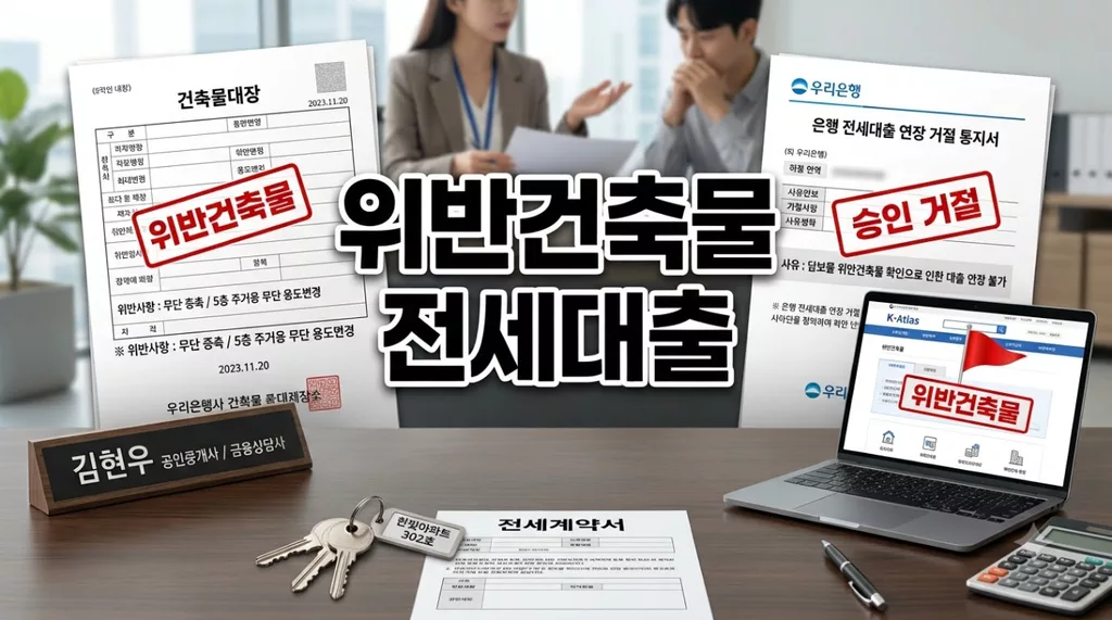 위반건축물(근생빌라) 전세대출 연장 불가 대처법 및 세움터 표제부 조회