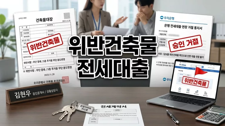 위반건축물(근생빌라) 전세대출 연장 불가 대처법 및 세움터 표제부 조회