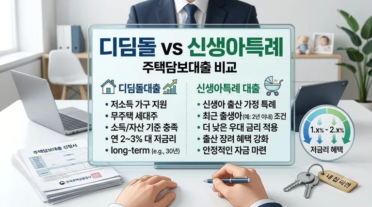 디딤돌 대출 vs 신생아 특례대출: 무주택자 최저 금리 1%대 자격 비교
