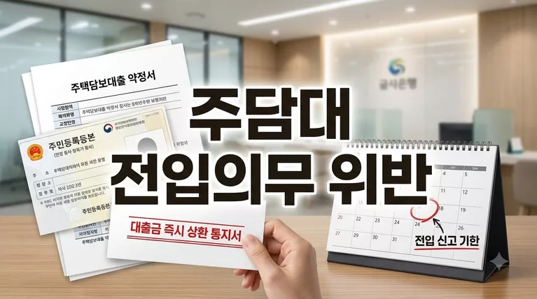 주담대 실행 후 전입 의무 위반 시 대출 전액 회수 피하는 방어 전략