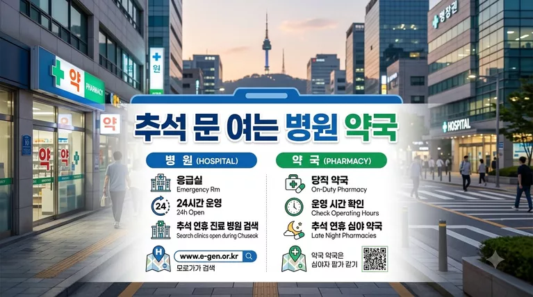 추석 문 여는 병원 약국 24시간 응급실 실시간 확인 방법