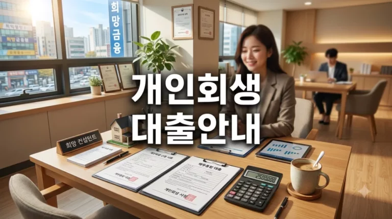 개인회생 대출 쉬운 곳 총정리: 정책지원(연 3~4%)부터 저축은행 4회차 조건 비교