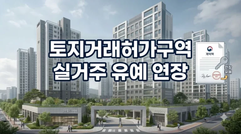 토지거래허가구역 실거주 유예 연장 | 국토교통부 협의안과 세입자 계약갱신 총정리