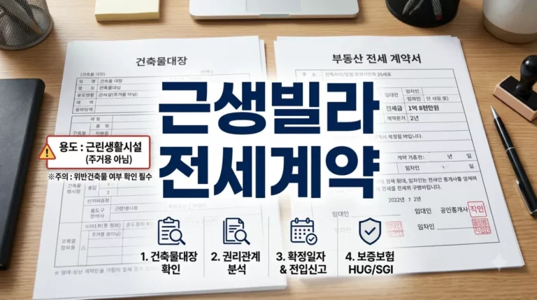 근생빌라 전세계약 구별법, 위반건축물 전세대출 불가 피하는 핵심 4가지 수칙