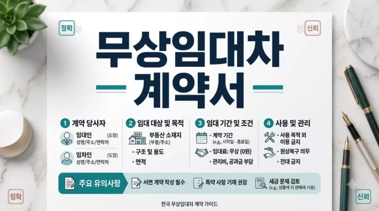 무상임대차 계약서 작성법, 부모 자식 증여세 폭탄 피하는 핵심 기준