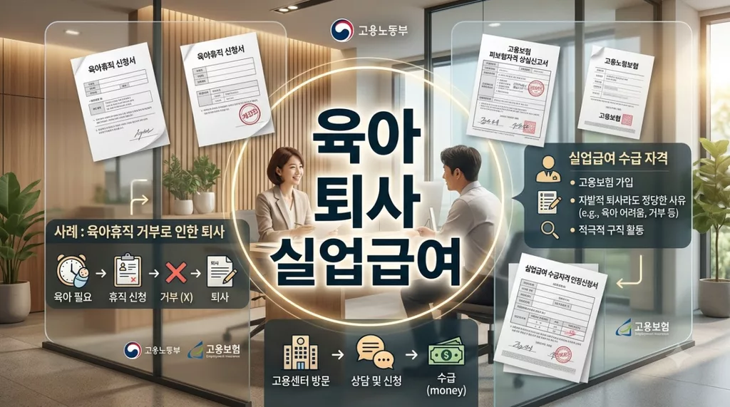 육아휴직 거부 퇴사 실업급여, 임신·출산 육아로 퇴사 시 신청 절차