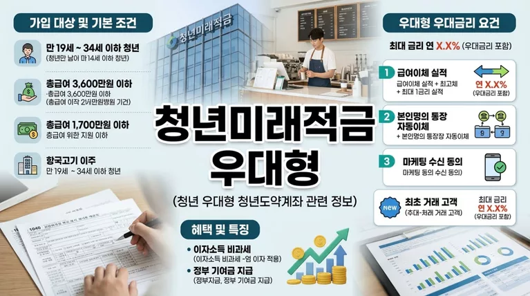 청년미래적금 우대형 조건, 중소기업 재직자와 소상공인 기여금 2배 받는 법