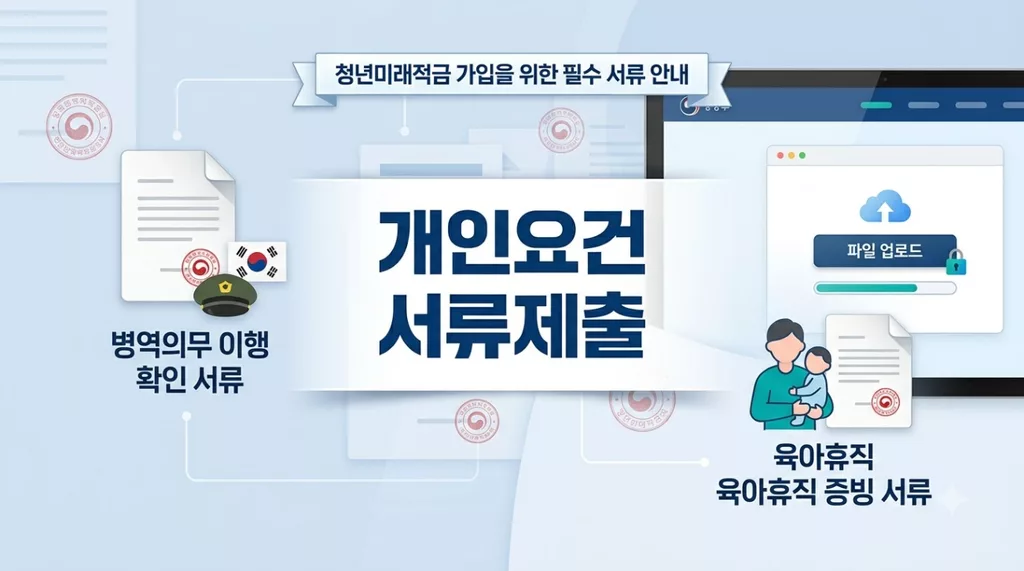 청년미래적금 개인요건 서류 제출, 병역이행기간과 육아휴직 비과세소득 증빙법