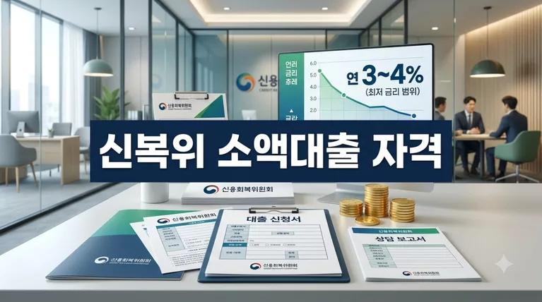 연 3~4% 신용회복위원회 소액대출 자격 10초 자가진단