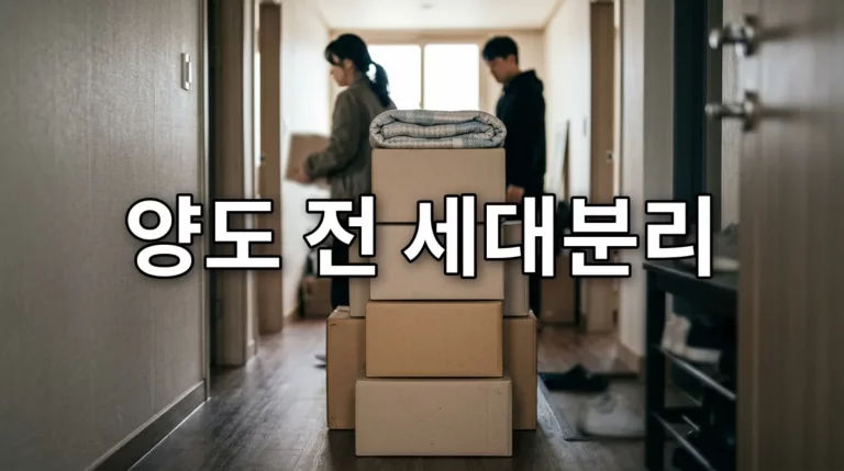 양도 전 세대분리