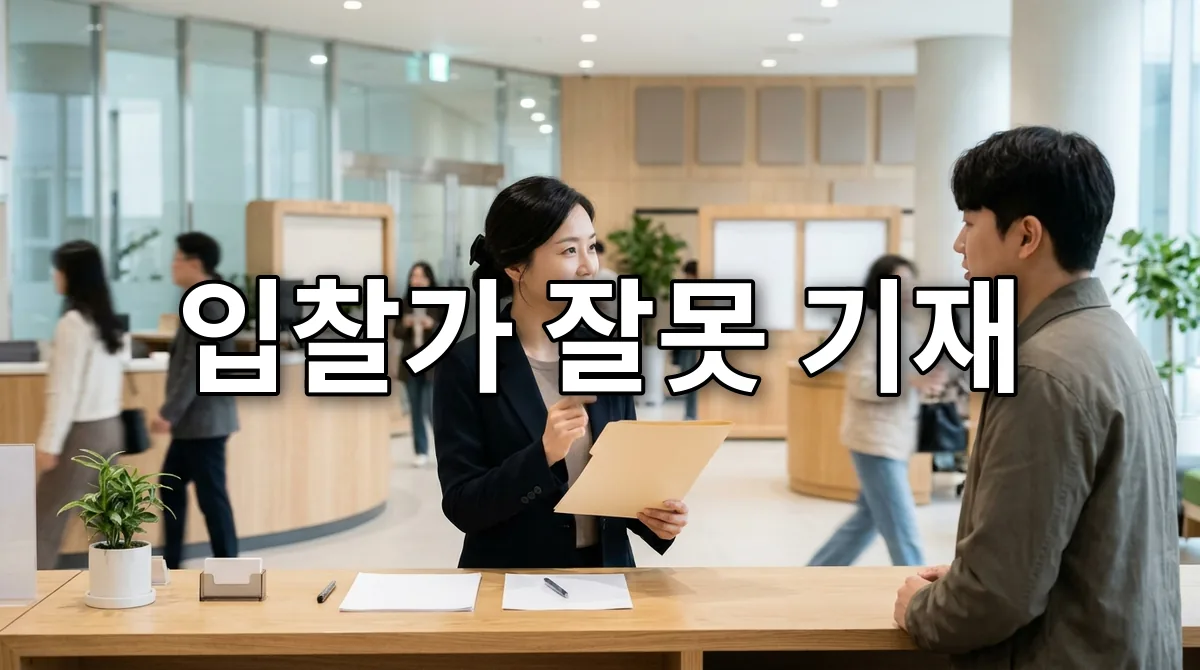 입찰가 잘못 기재